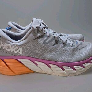 Women's Hoka One One Gaviota 4 Road Running Walking Shoe Gray Pink - Size 10.5